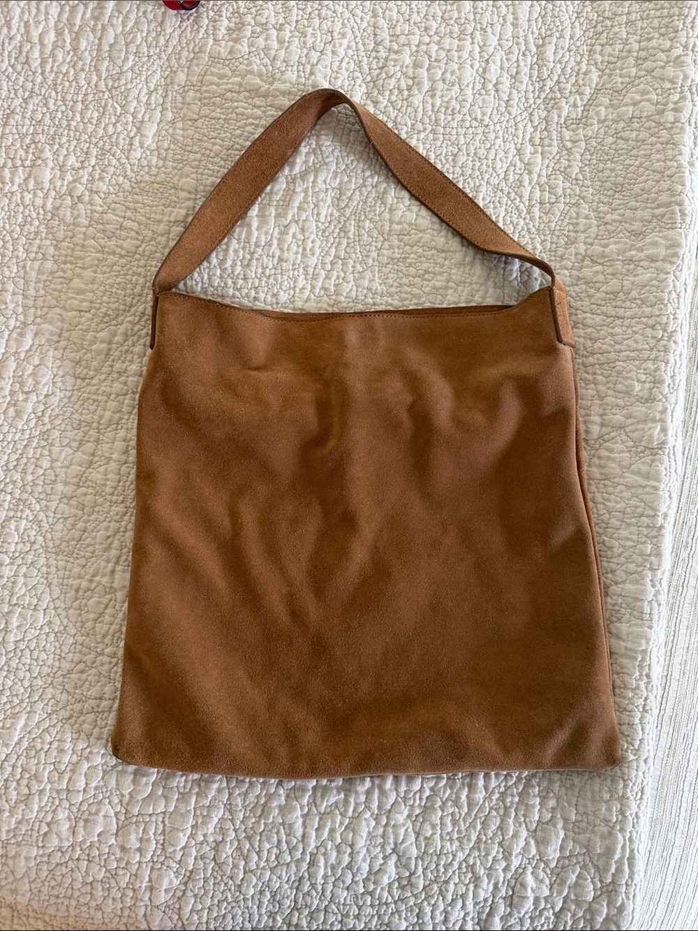 Mango Cognac Brown Suede Shoulder Bag